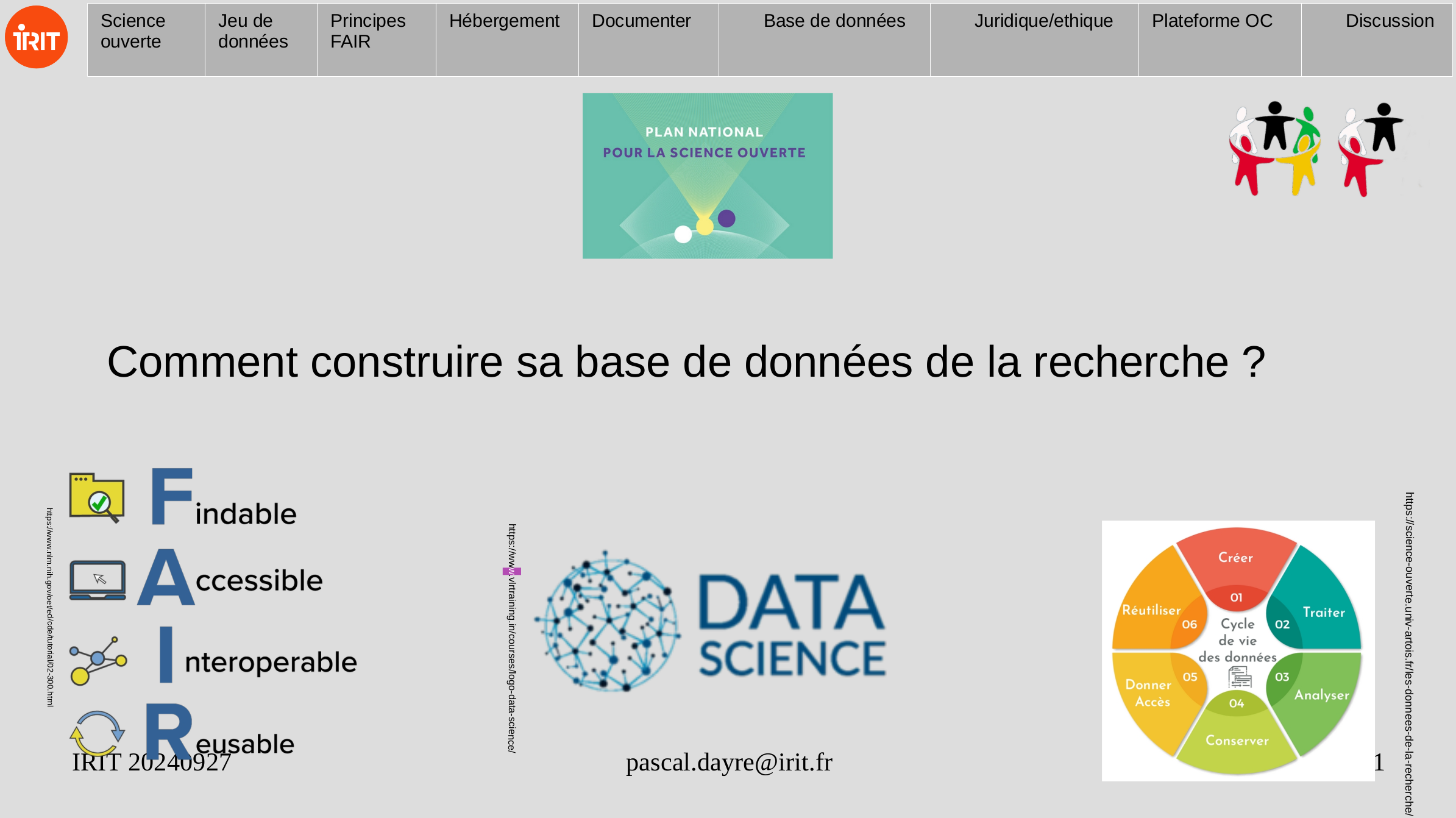 Presentation: Introduction to F.A.I.R. principles (French)